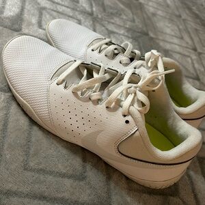 Nike white tennis shoes. Wore 2 times and I have washed them